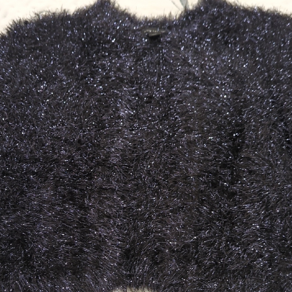 Ann Taylor Black Fuzzy Sweater